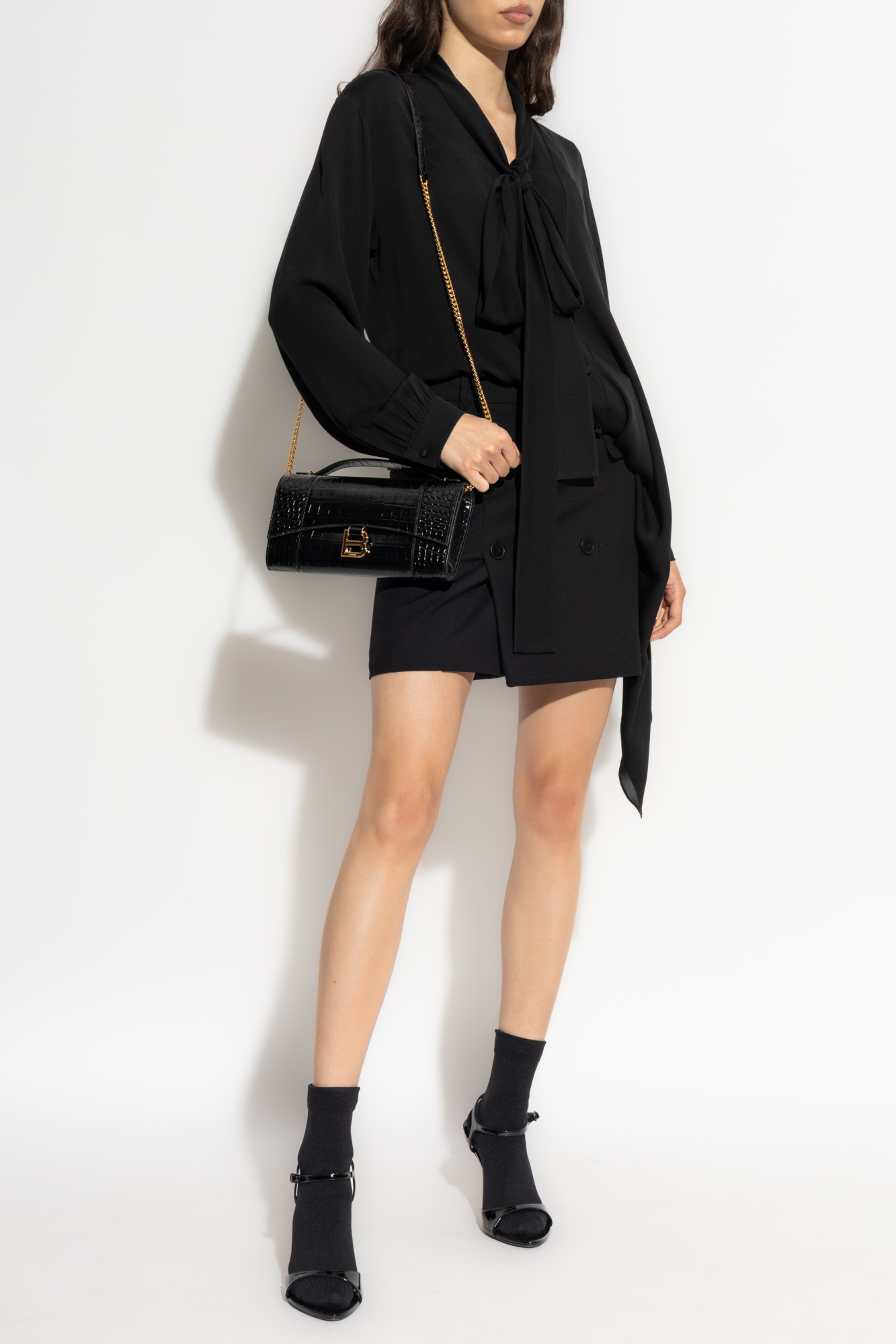 BALENCIAGA. SILK ブラック ブラウス 40